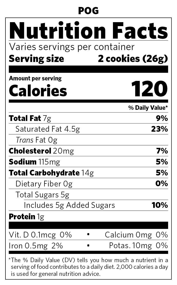 POG nutritional information